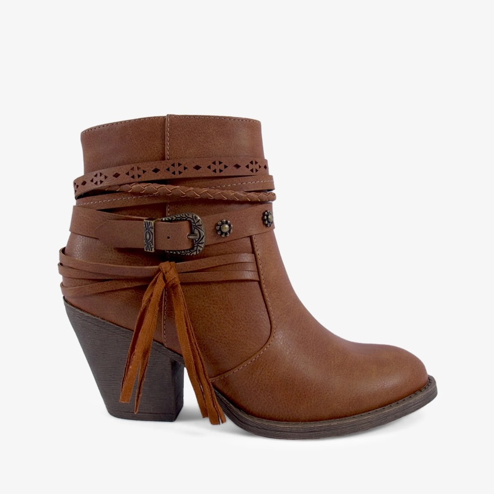 $80 NEW Jellypop Women's Jennifer Heeled Ankle Boots western 10